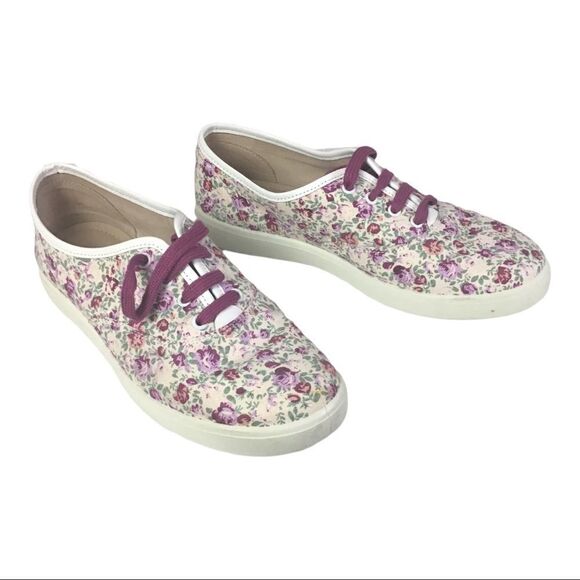 Hotter Women’s Purple Floral Canvas Sneaker Size 8 - Picture 1 of 8